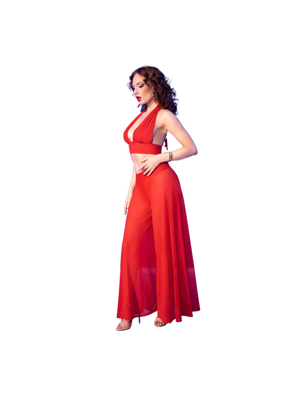 CHILIROSE - CR 4857 ROTES TOP- UND HOSENSET CHILIROSE - CR 4857 ROTES TOP- UND HOSENSET