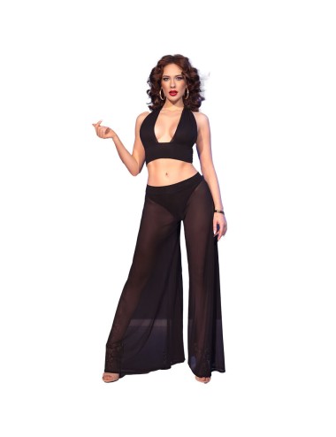 CHILIROSE - CR 4857 SCHWARZES TOP- UND HOSENSET