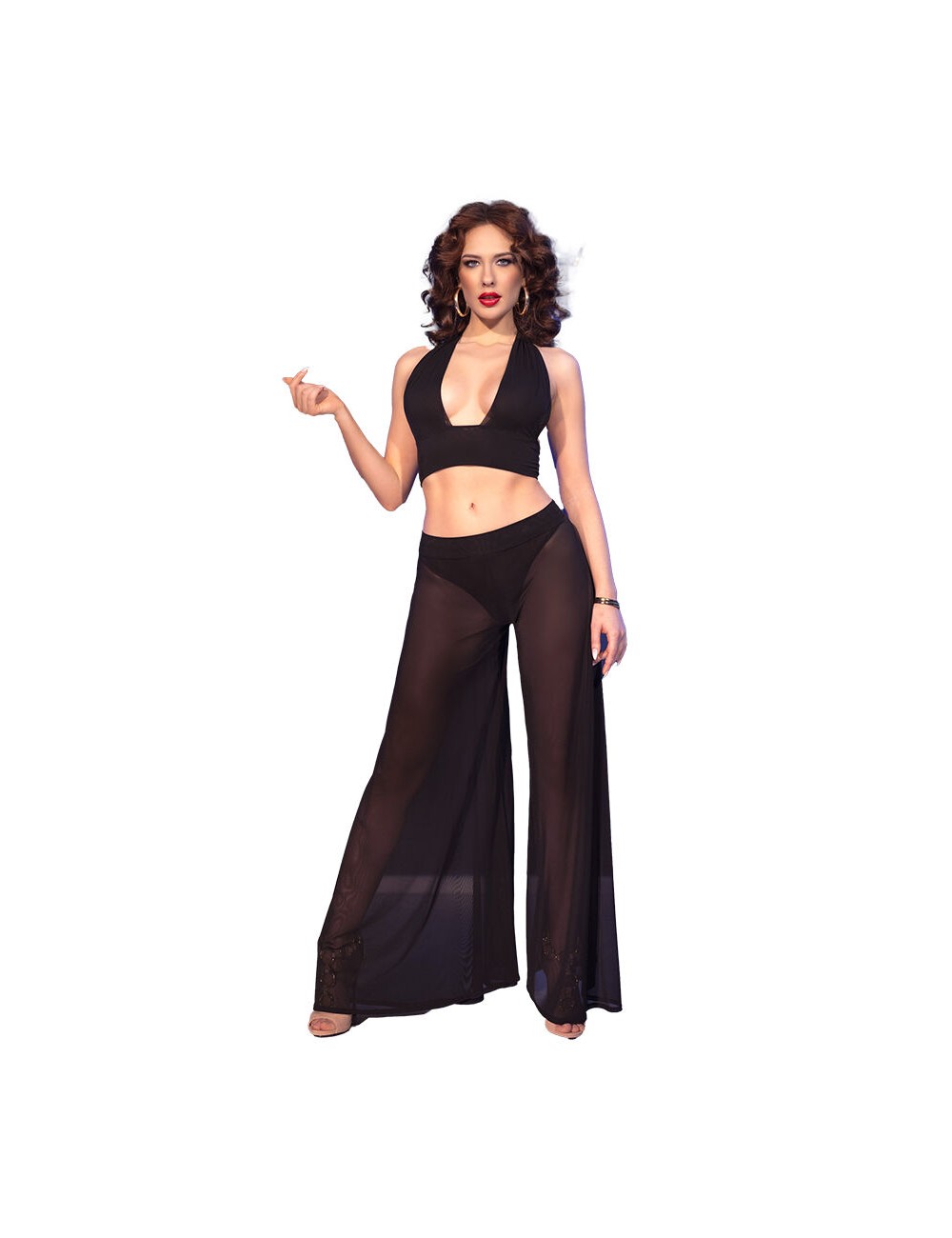 CHILIROSE - CR 4857 SCHWARZES TOP- UND HOSENSET CHILIROSE - CR 4857 SCHWARZES TOP- UND HOSENSET