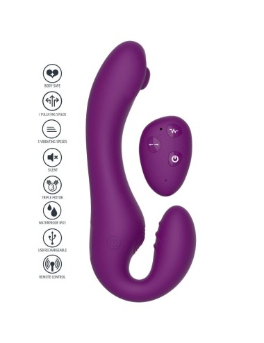 XOCOON - 2 IN 1 STRAPLESS STRAP-ON VIBRATOR MIT FERNBEDIENUNG LILA