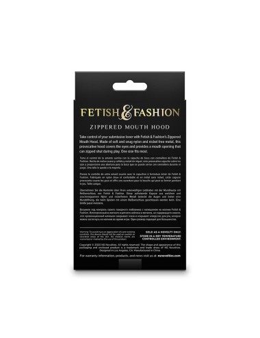 NS NOVELTIES - FETISH & FASHION GESCHLOSSENE MUNDHAUBE MIT REISSVERSCHLUSS NYLON SCHWARZ