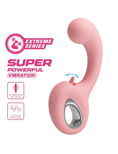 PRETTY LOVE - ERYNNYES G-SPOT VIBRATOR + KLITORIS-STIMULATOR 10 VIBRATIONEN ROSA