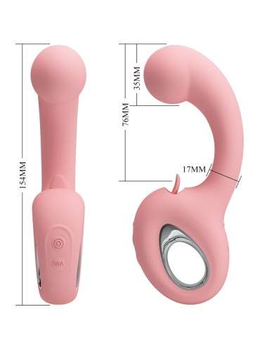 PRETTY LOVE - ERYNNYES G-SPOT VIBRATOR + KLITORIS-STIMULATOR 10 VIBRATIONEN ROSA