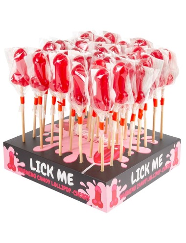 SECRETPLAY - CHERRY CANDY PENIS LOLLIPOP DISPLAY MIT SCHARFEM WÄRMEEFFEKT (40 STÜCK)