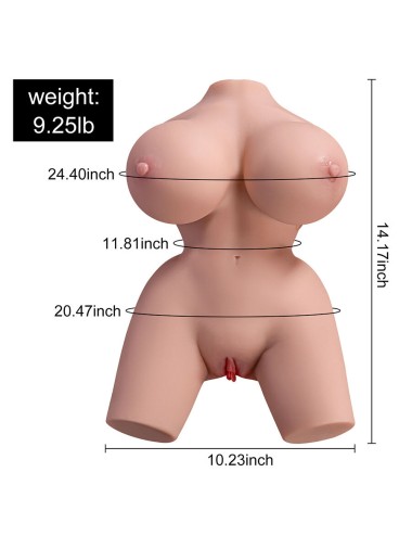 XISE - FRIEDA REALISTISCHER WEIBLICHER TORSO MIT VIBRATION 36 CM