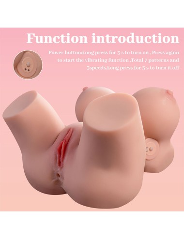 XISE - FRIEDA REALISTISCHER WEIBLICHER TORSO MIT VIBRATION 36 CM