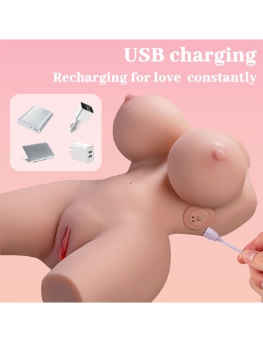 XISE - FRIEDA REALISTISCHER WEIBLICHER TORSO MIT VIBRATION 36 CM