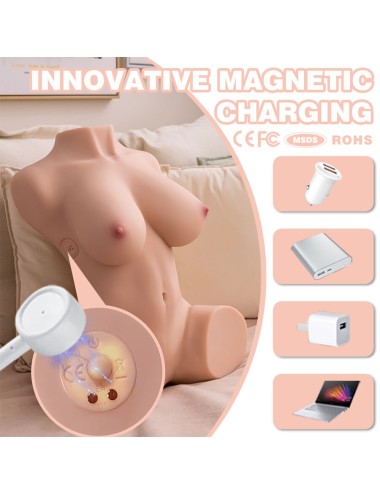 XISE - DANIA THRUSTING REALISTISCHER TORSO MIT WEIBLICHER VIBRATION 52 CM