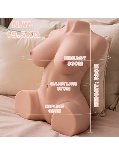 XISE - DANIA THRUSTING REALISTISCHER TORSO MIT WEIBLICHER VIBRATION 52 CM