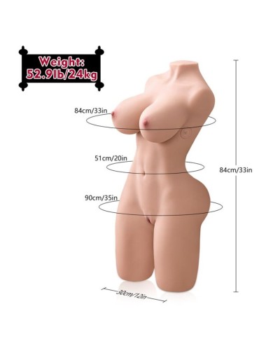 XISE - ERICA STOSSENDER REALISTISCHER TORSO MIT WEIBLICHER VIBRATION 84 CM
