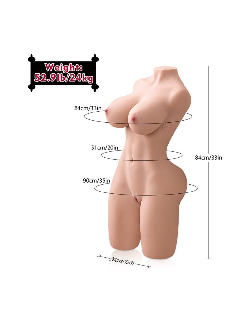 XISE - ERICA STOSSENDER REALISTISCHER TORSO MIT WEIBLICHER VIBRATION 84 CM