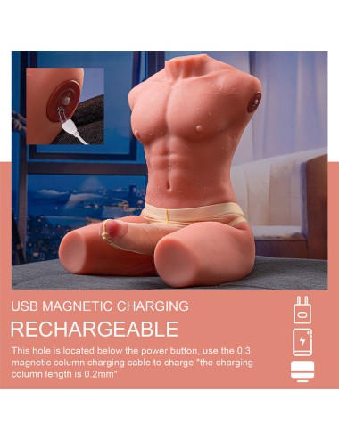 XISE - JASON HALBKÖRPER REALISTISCHER MÄNNLICHER TORSO MIT STOSS UND VIBRATION 55 CM