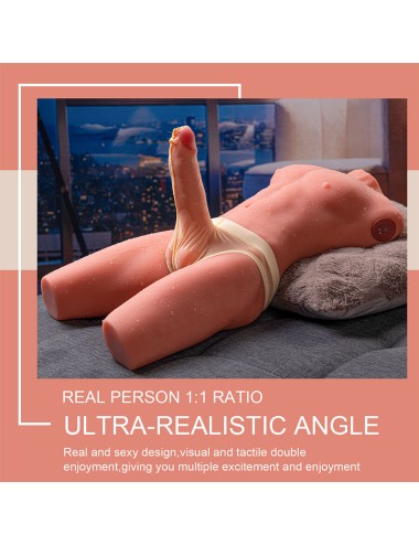 XISE - JASON HALBKÖRPER REALISTISCHER MÄNNLICHER TORSO MIT STOSS UND VIBRATION 55 CM