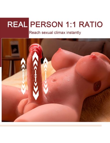 XISE - MIAH LADY BOY WEIBLICHER TORSO MIT DILDO MIT VIBRATION UND STOSS 55 CM