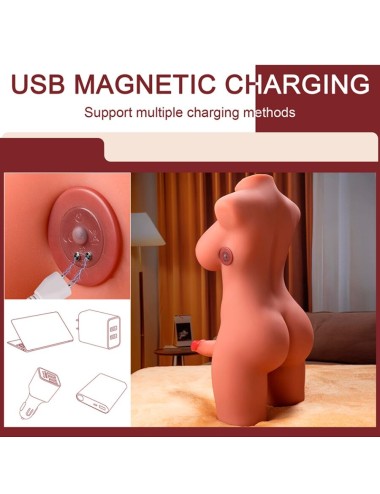 XISE - MIAH LADY BOY WEIBLICHER TORSO MIT DILDO MIT VIBRATION UND STOSS 55 CM