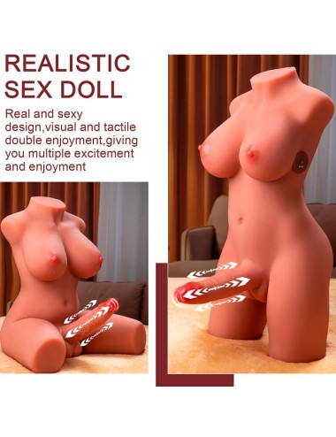 XISE - MIAH LADY BOY WEIBLICHER TORSO MIT DILDO MIT VIBRATION UND STOSS 55 CM