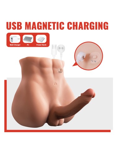 XISE - BERTLETT DILDO ASS REALISTISCHER DILDO UND ANUS-MASTURBATOR VORDERE POSITION MIT STOSS 18 CM