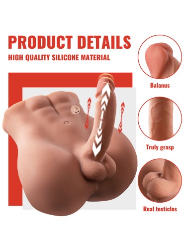 XISE - BERTLETT DILDO ASS REALISTISCHER DILDO UND ANUS-MASTURBATOR VORDERE POSITION MIT STOSS 18 CM