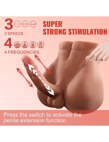 XISE - BERTLETT DILDO ASS REALISTISCHER DILDO UND ANUS-MASTURBATOR VORDERE POSITION MIT STOSS 18 CM