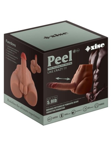 XISE - PEEL DILDO ASS REALISTISCHER DILDO-MASTURBATOR VORDERE POSITION MIT STOSSDÄMPFUNG 17,5 CM