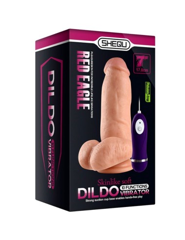 SHEQU - RED EAGLE VIBRATORDILDO MIT FERNBEDIENUNG 17 CM