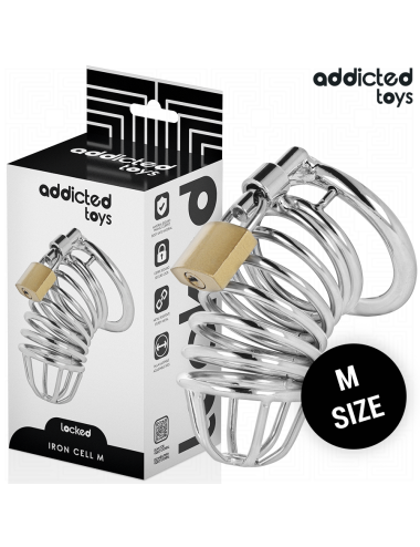 ADDICTED TOYS LOCKED - IRON CELL METALL-PENISKÄFIG GRÖSSE M