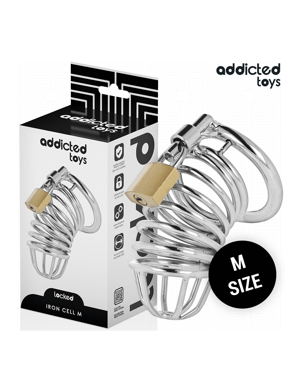ADDICTED TOYS LOCKED - IRON CELL METALL-PENISKÄFIG GRÖSSE M ADDICTED TOYS LOCKED - IRON CELL METALL-PENISKÄFIG GRÖSSE M