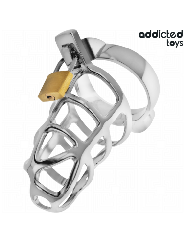 ADDICTED TOYS LOCKED - SILBERNES SCHLOSS PENISKÄFIG METALL GRÖSSE M