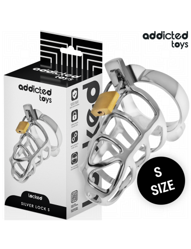 ADDICTED TOYS LOCKED - SILBERNER PENISKÄFIG AUS METALL