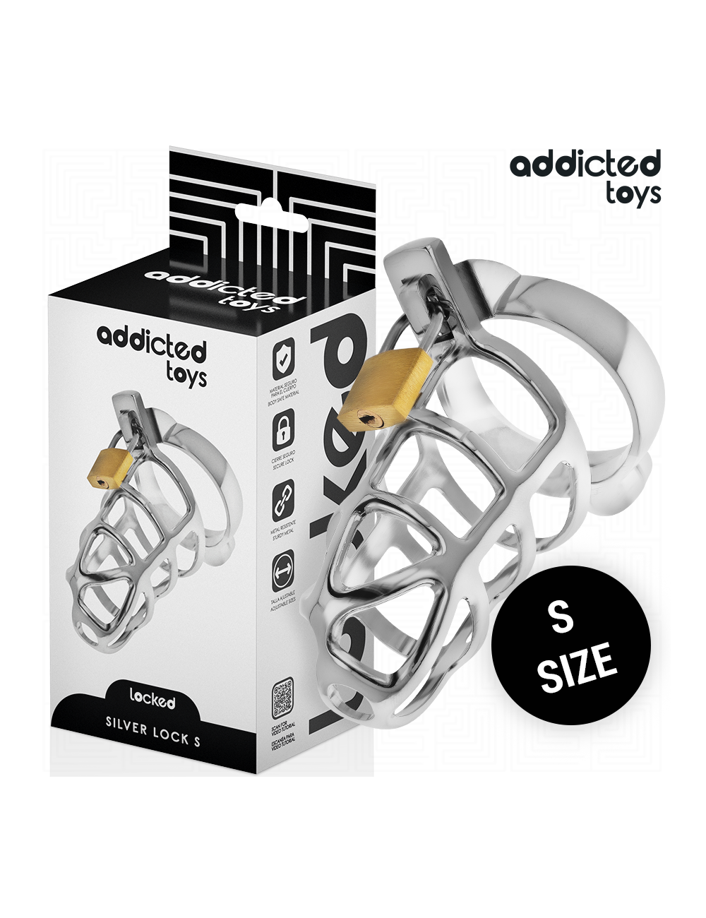 ADDICTED TOYS LOCKED - SILBERNER PENISKÄFIG AUS METALL ADDICTED TOYS LOCKED - SILBERNER PENISKÄFIG AUS METALL