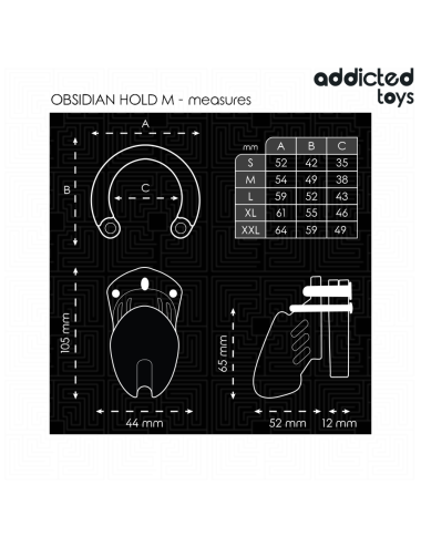 ADDICTED TOYS LOCKED - OBSIDIAN HOLD PENISKÄFIG GRÖSSE M