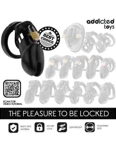 ADDICTED TOYS LOCKED - OBSIDIAN HOLD PENISKÄFIG GRÖSSE M