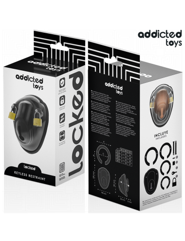 ADDICTED TOYS LOCKED - SCHLÜSSELLOSER PENISKÄFIG 11,5 CM