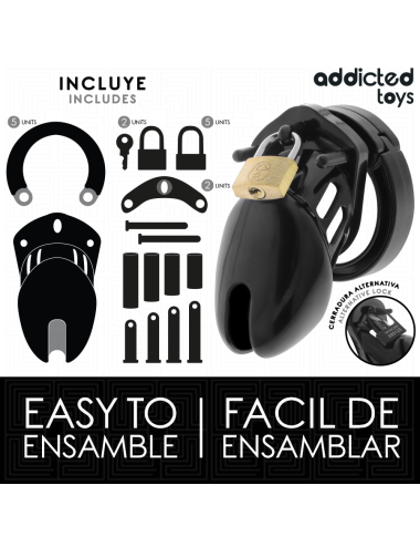 ADDICTED TOYS LOCKED - OBSIDIAN HOLD PENISKÄFIG GRÖSSE S