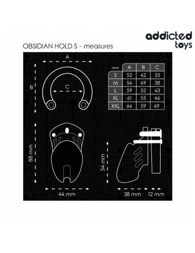 ADDICTED TOYS LOCKED - OBSIDIAN HOLD PENISKÄFIG GRÖSSE S
