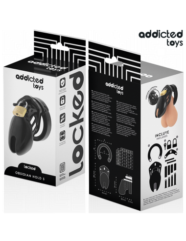 ADDICTED TOYS LOCKED - OBSIDIAN HOLD PENISKÄFIG GRÖSSE S