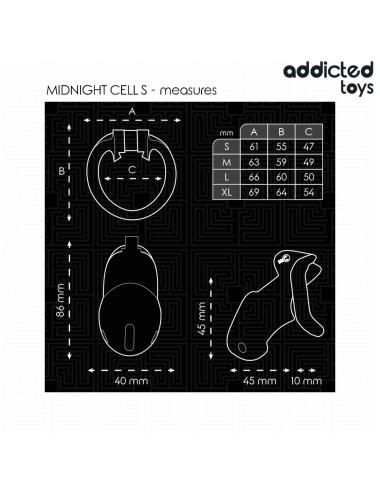 ADDICTED TOYS LOCKED - MINDNIGHT CELL PENISKÄFIG GRÖSSE S 4.8 CM
