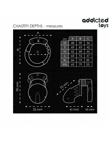ADDICTED TOYS LOCKED - CHASTITY DEPTHS PENISKÄFIG 7,5 CM