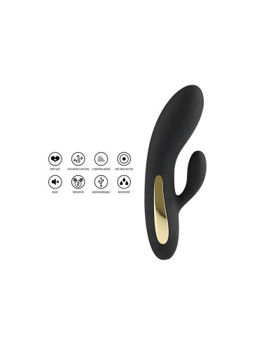 TOYJOY - SCHWARZER KANINCHENVIBRATOR MIT SPEKTAKULÄREM LICHT