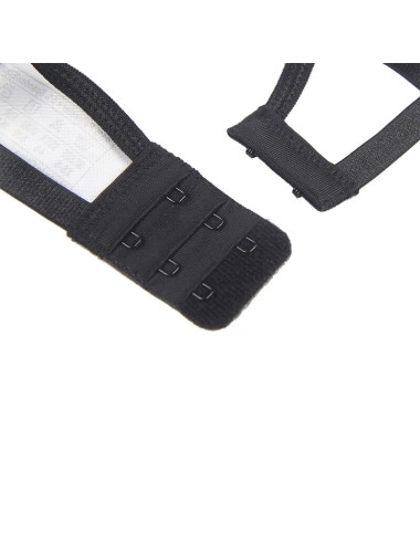 SUBBLIME - 3-TEILIGES SET BH + STRING + STRUMPFBAND AUS SPITZE SCHWARZ L/XL