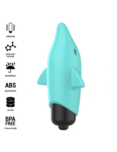 INTENSE - ECHO VIBRIERENDES BULLET DELPHIN BLAU 8 X 4