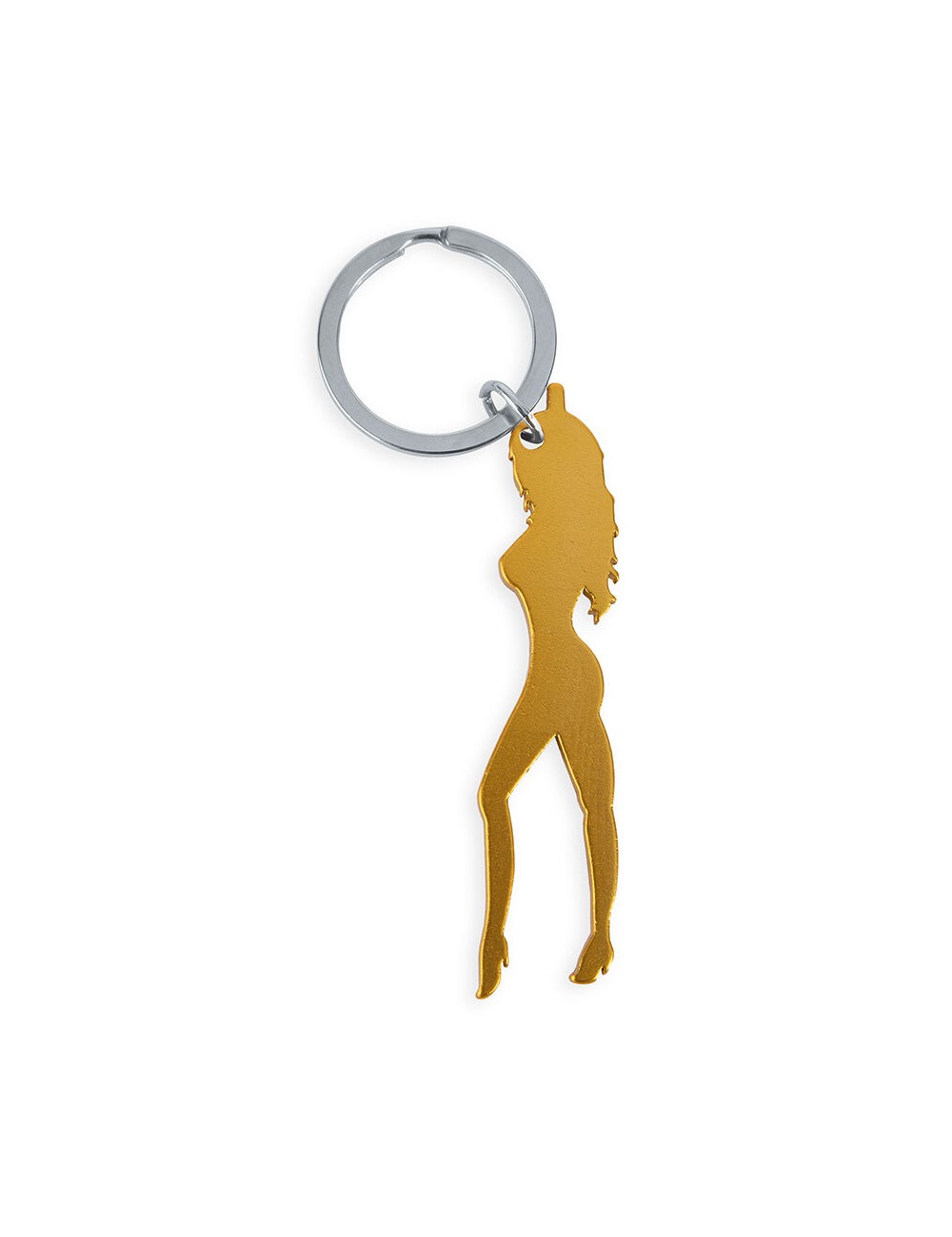 DIABLO PICANTE - SCHLÜSSELANHÄNGER MIT WEIBLICHER SILHOUETTE IN GOLDFARBE MIT BIERÖFFNER DIABLO PICANTE - SCHLÜSSELANHÄNGER MIT WEIBLICHER SILHOUETTE IN GOLDFARBE MIT BIERÖFFNER