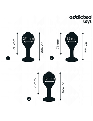 ADDICTED TOYS - 3ER-SET ANALPLUG MIT JUWEL