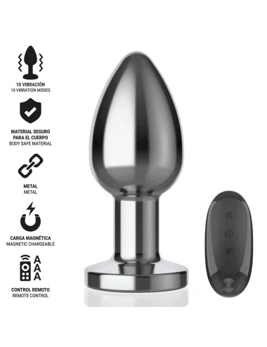 INTENSE - ANAL PLUG 10 VIBRATIONEN METALL MIT FERNBEDIENUNG L