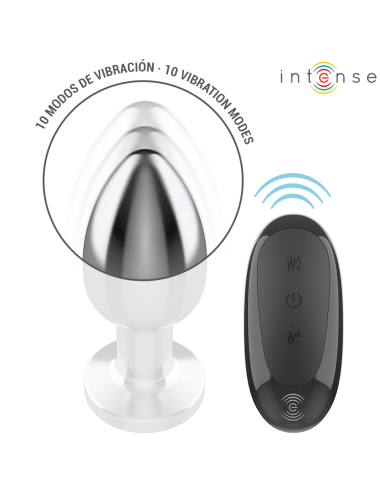 INTENSE - ANAL PLUG 10 VIBRATIONEN METALL MIT FERNBEDIENUNG L