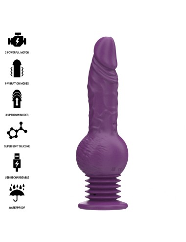 INTENSE - TATUM MULTIFUNKTIONSVIBRATOR MIT AUF- UND ABVIBRATION 24 CM LILA