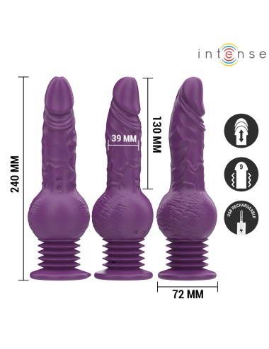 INTENSE - TATUM MULTIFUNKTIONSVIBRATOR MIT AUF- UND ABVIBRATION 24 CM LILA