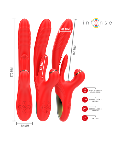 INTENSE - ROSALIA MULTIFUNKTIONSVIBRATOR 3 IN 1 ROT