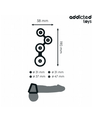 ADDICTED TOYS - PENISRING MIT TEILERN FÜR HODEN