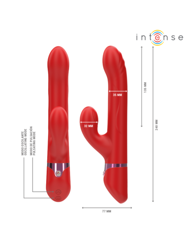 INTENSE - LELE MULTIFUNKTIONSVIBRATOR ROTIEREND & OSZILLATION & STIMULATION ROT